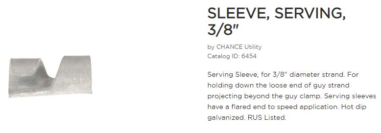 Serving Sleeve 3/8in